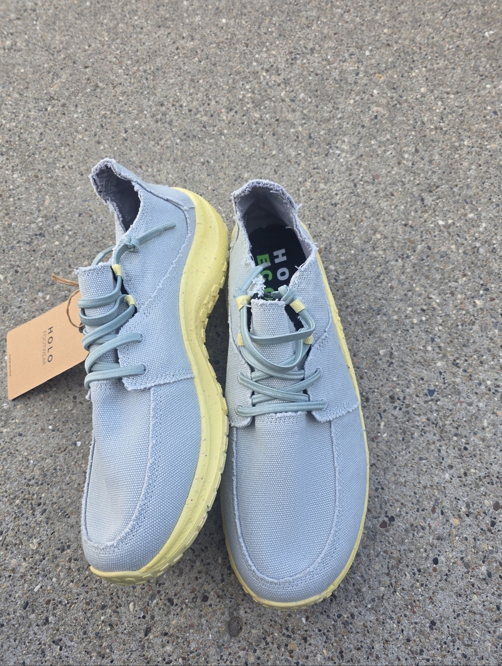 Halo Eco Lite Men’s Casual Sneakers - Light Blue with Yellow Sole Men Size 10 - Picture 5 of 14